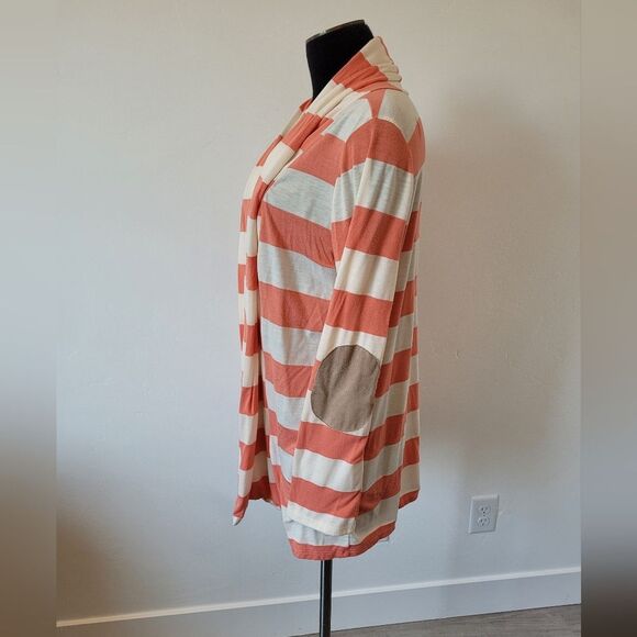Hello Miss Orange Stripe Cardigan Preppy Twee Eclectic Boho Gypsy Hippie Large - Picture 3 of 10